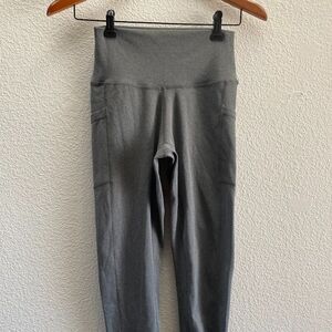 Colorfulkoala Gray Athletic Legging Skinny Pants Side Pockets Mid-Rise Small